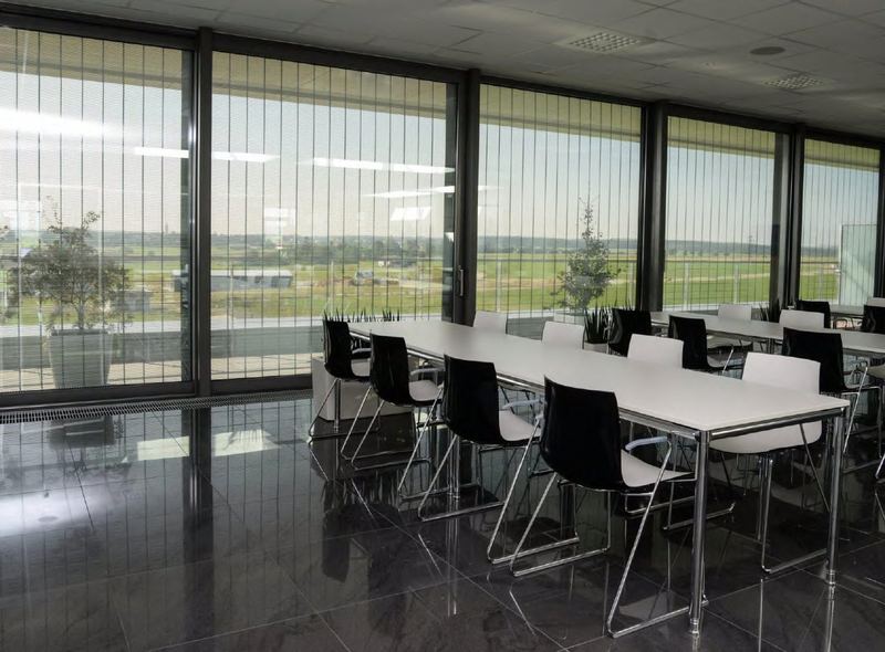 Office interior, Roller blinds